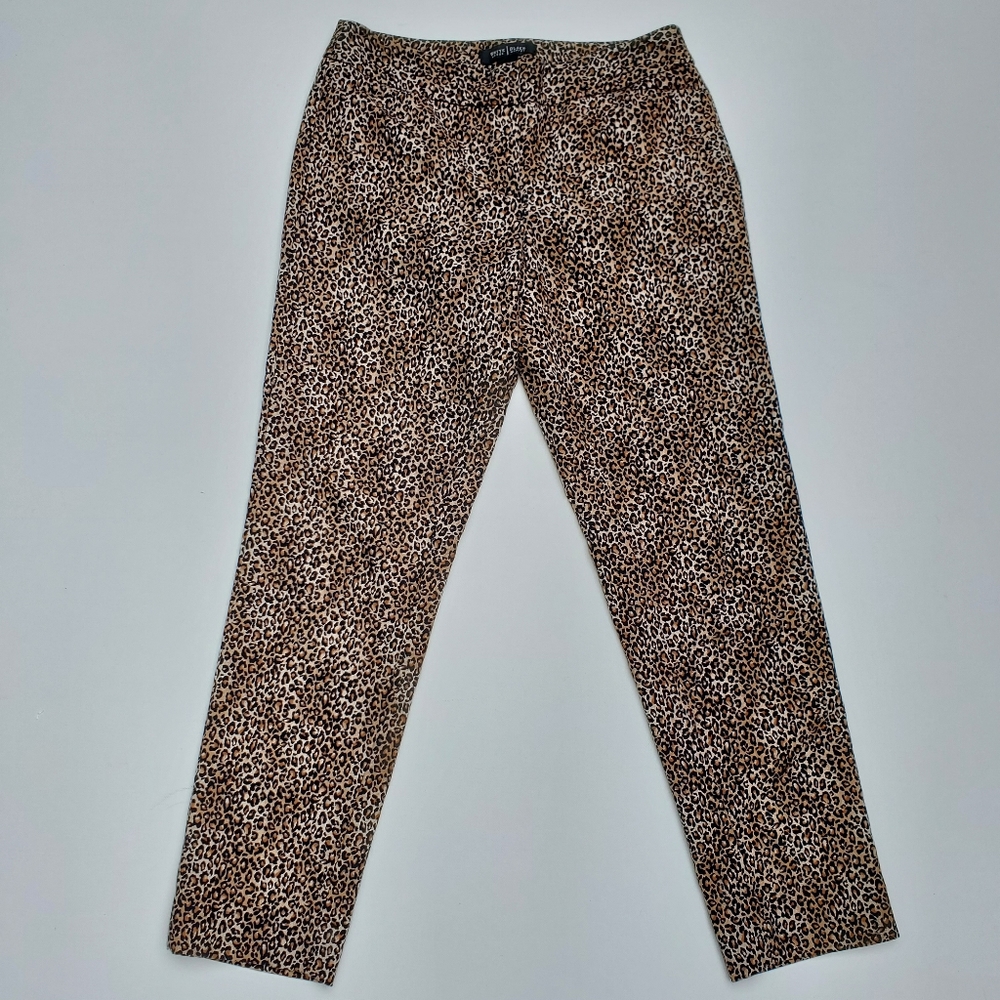 White House Black Market Slim Ankle Chetah City Animal Print Trouser